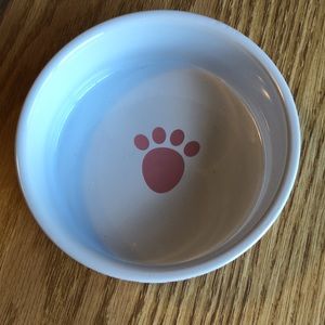 Pink pet bowl for water or food.  Hand crafted stoneware.